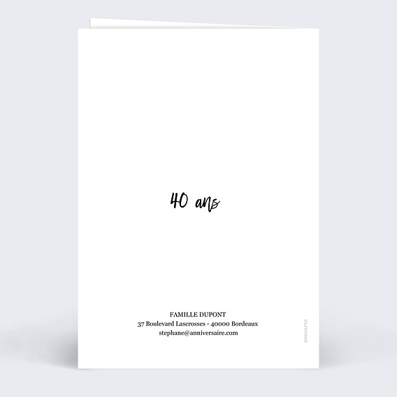 Invitation anniversaire Multiphoto Chic Verso