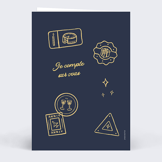 Invitation anniversaire Passeport Verso