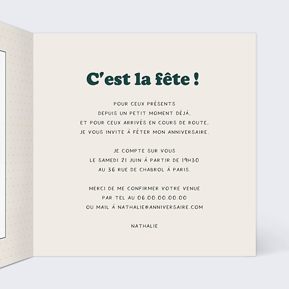Invitation Anniversaire Adulte Objets des années 70