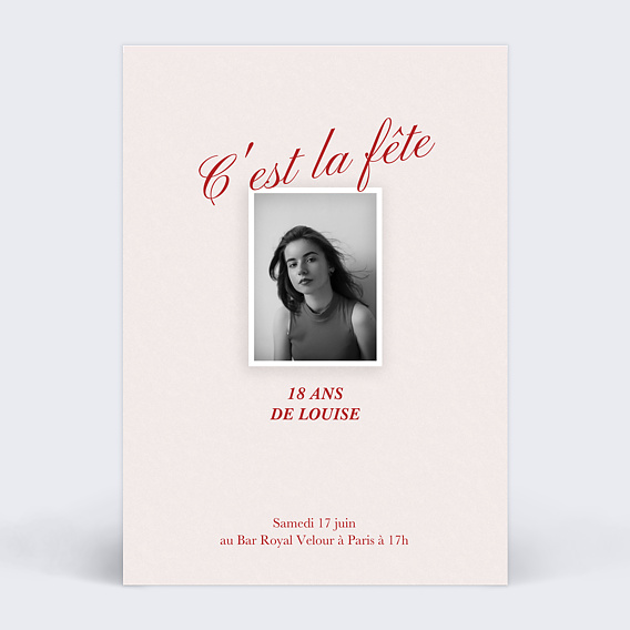 Invitation anniversaire Lettrage héritage