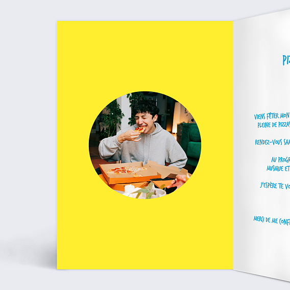 Invitation anniversaire Portrait en cartoon Intérieur Gauche