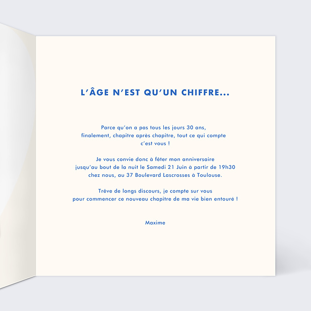 Invitation Anniversaire Adulte Plus 1 Intérieur Droit