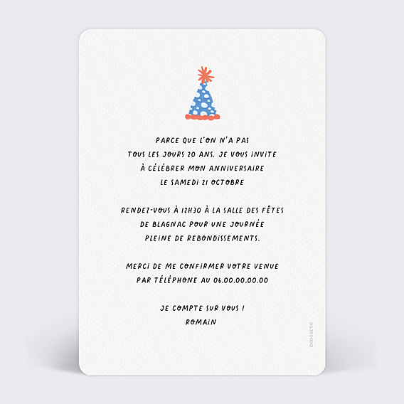 Invitation Anniversaire Adulte Mets ton Chapeau
