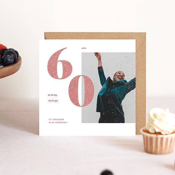 Invitation anniversaire 60 ans Pailletés Après 4