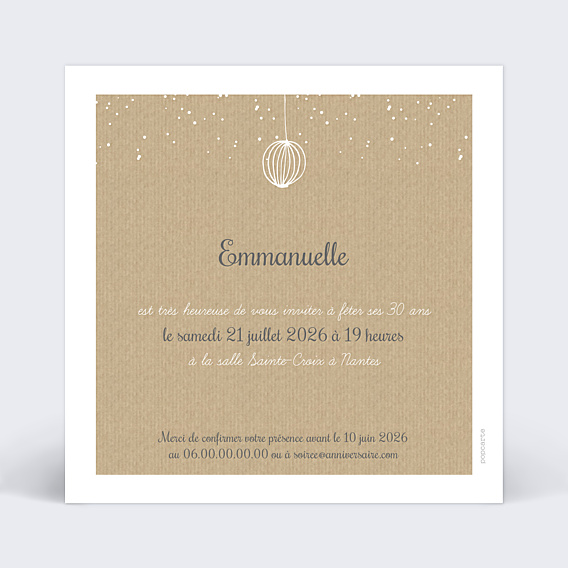 Invitation Anniversaire Adulte Lampions Délicats