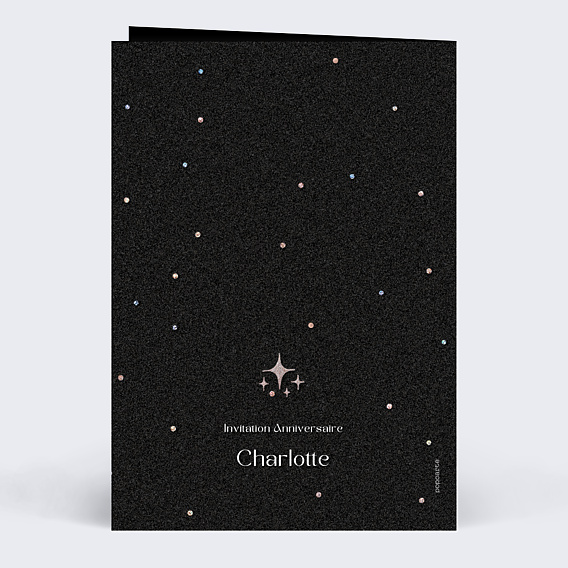 Invitation Anniversaire Adulte Silver Star
