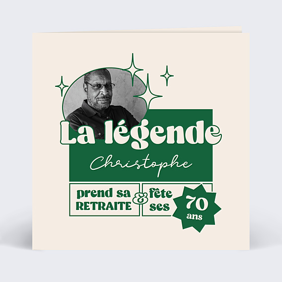 Invitation Anniversaire Adulte Légende à la Retraite