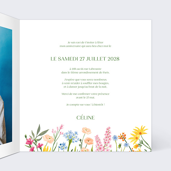 Invitation Anniversaire Adulte Jardin
