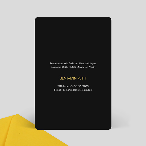Invitation Anniversaire Quarante Chic Verso