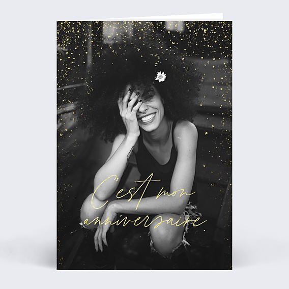 Invitation Anniversaire Adulte Photo Paillettes