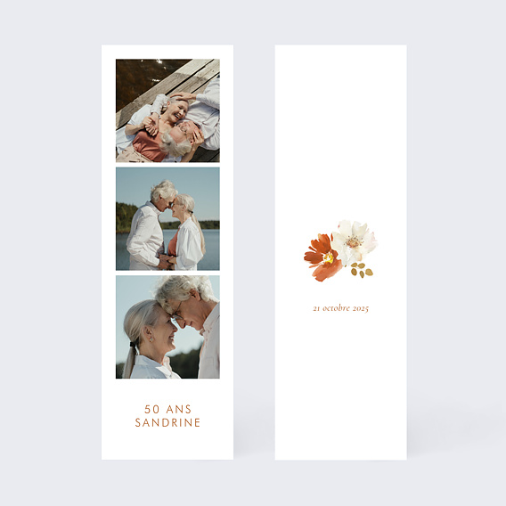 Invitation anniversaire Bouquet parfumé décomposé