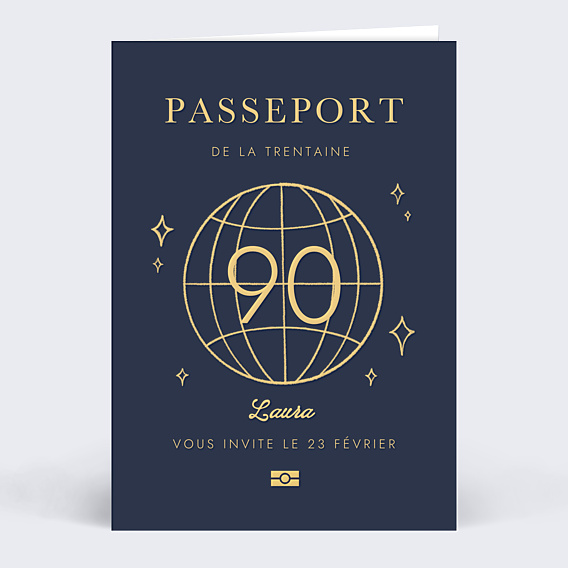 Invitation anniversaire Passeport