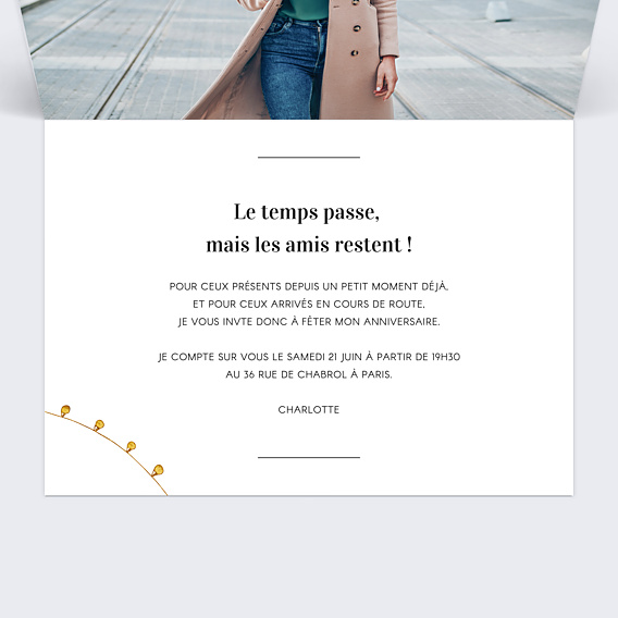Invitation Anniversaire Adulte Elégance Graphique