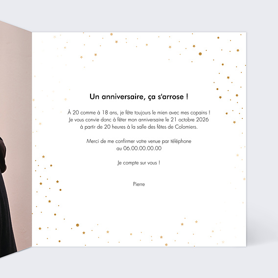 Invitation Anniversaire Adulte Pétillante