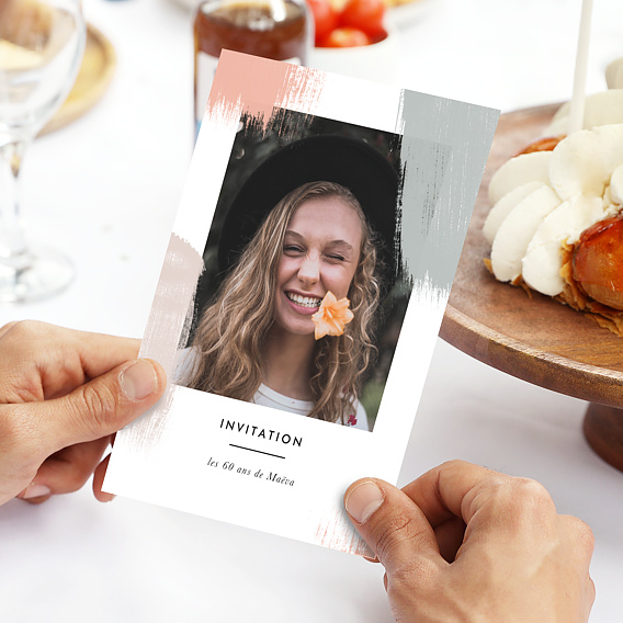 Invitation anniversaire Traits de peinture Après 4