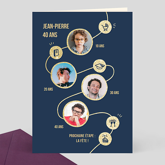 Invitation Anniversaire Adulte Timeline