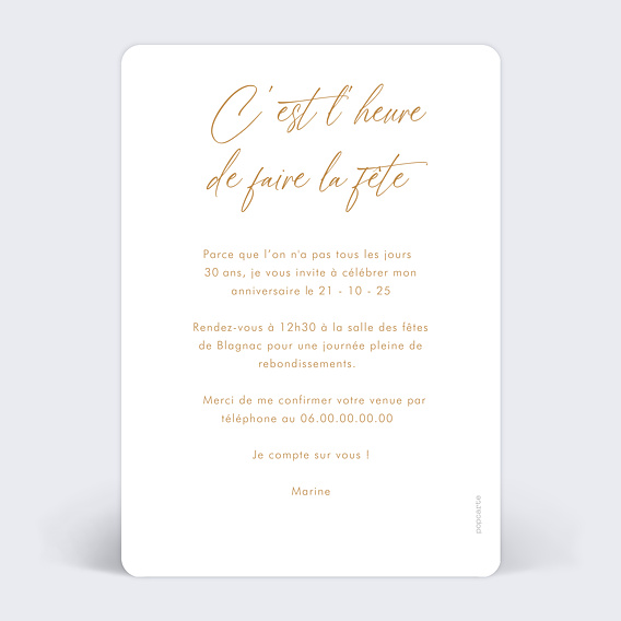 Invitation anniversaire Arche Verso