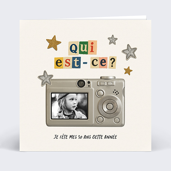 Invitation Anniversaire Adulte Caméra vintage