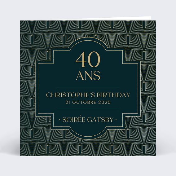 Invitation anniversaire Gatsby