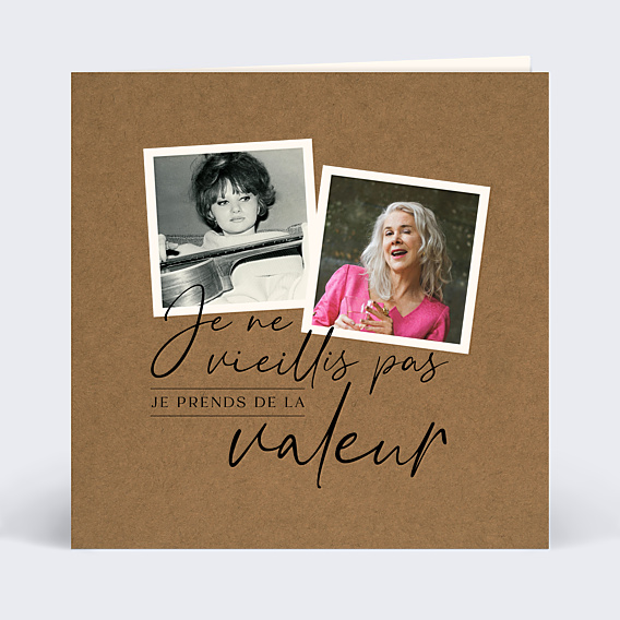 Invitation Anniversaire Adulte Kraft Vintage