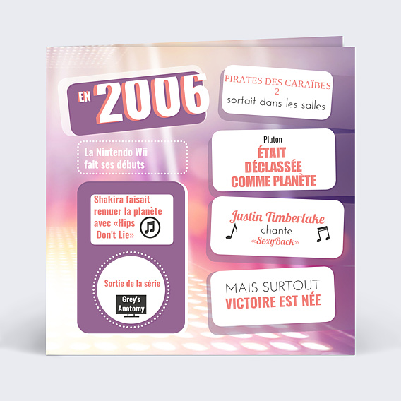 Invitation Anniversaire Adulte Années 2000