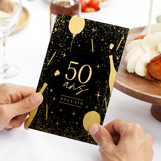 Invitation Anniversaire Adulte Champagne Festif
