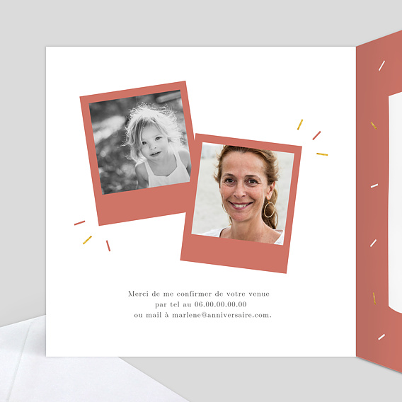 Invitation anniversaire Graphique Intérieur Gauche