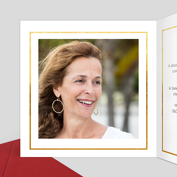 Invitation anniversaire Jolies Cadres Intérieur Gauche