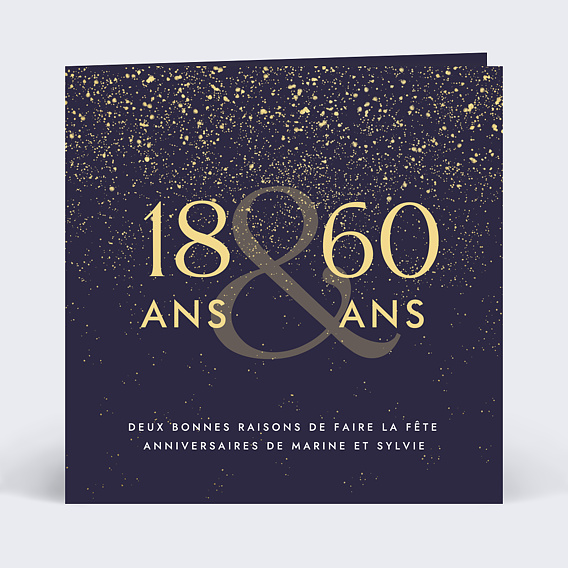 Invitation Anniversaire Adulte Double pluie de fête