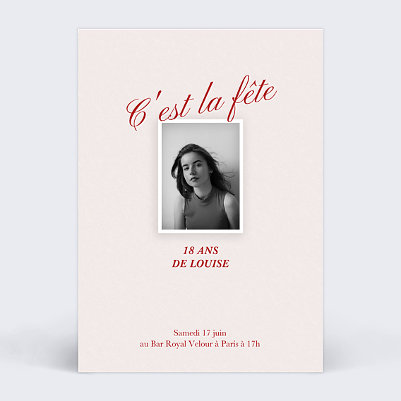 Invitation anniversaire Lettrage héritage