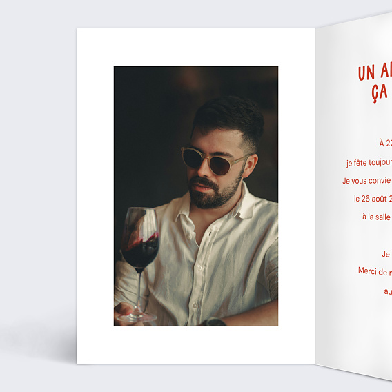 Invitation anniversaire Plateau apéro Intérieur Gauche