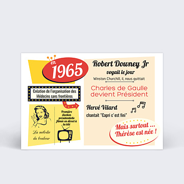 Invitation Anniversaire Adulte Années 60
