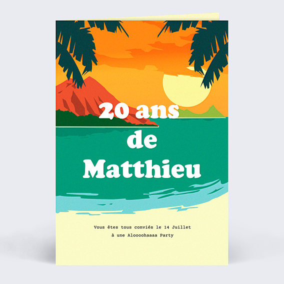 Invitation anniversaire Hawai