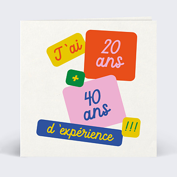 Invitation anniversaire Année d'Expérience