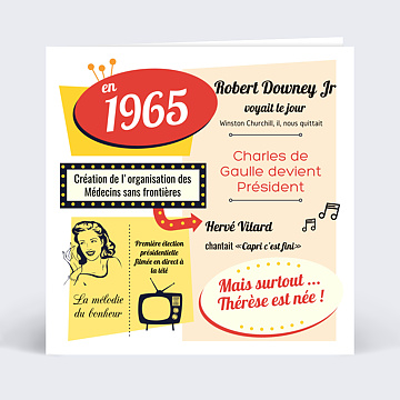 Invitation Anniversaire Adulte Annes 60