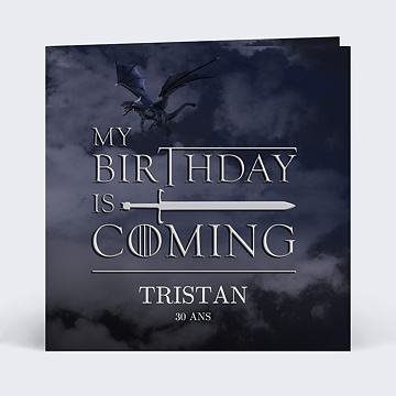 Invitation anniversaire adulte Birthday Coming