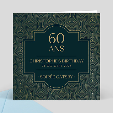 Invitation anniversaire adulte Gatsby