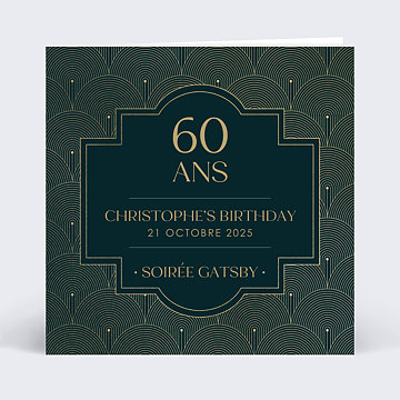 Invitation Anniversaire Adulte Gatsby