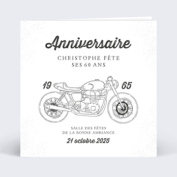 Invitation Anniversaire Adulte Moto Vintage