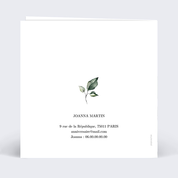 Invitation Anniversaire Adulte Dorure Eucalyptus