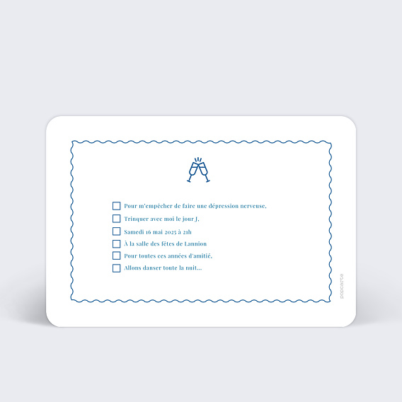 Invitation anniversaire Anniversaire Tchin Tchin Verso