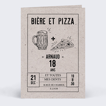 Invitation anniversaire Pizza Party