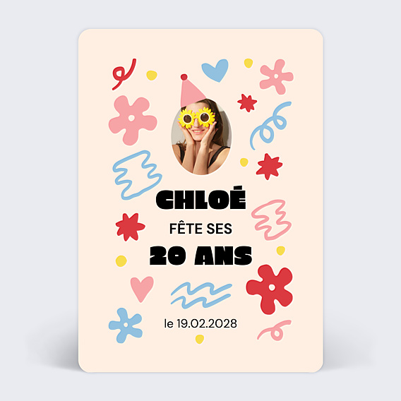 Invitation Anniversaire Adulte Confetti original