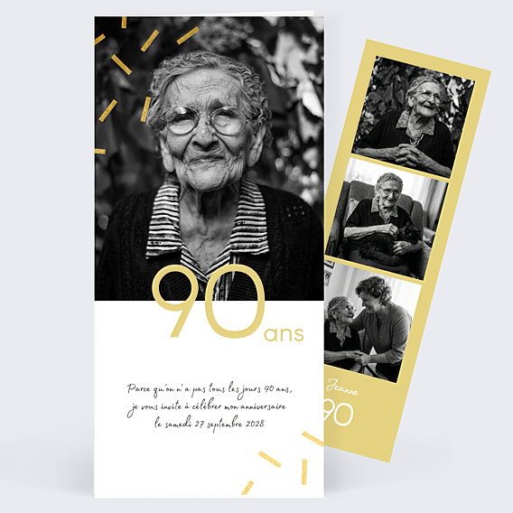Invitation Anniversaire Adulte 90 ans Chic