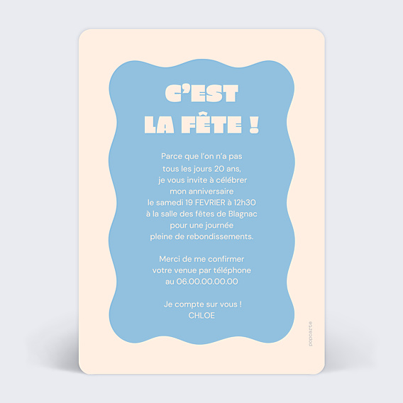 Invitation Anniversaire Adulte Confetti original