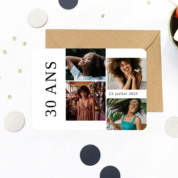 Invitation Anniversaire Adulte Vertical