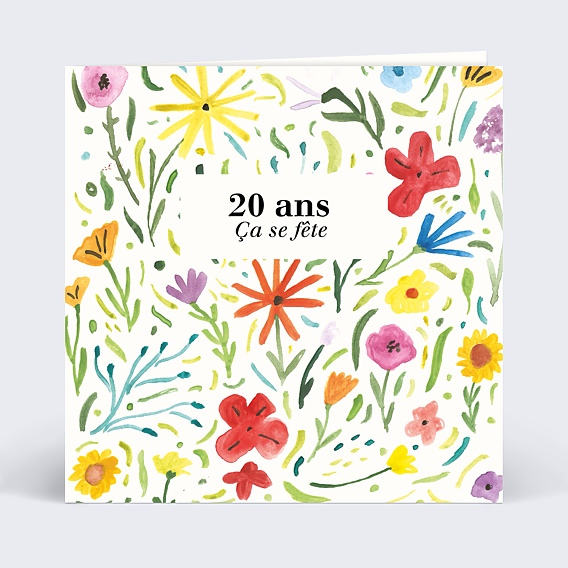 Invitation anniversaire Motif Floral