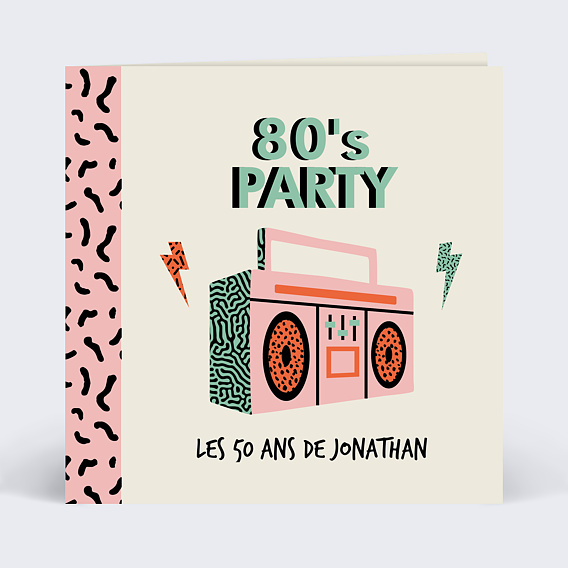 Invitation anniversaire Ghetto Blaster