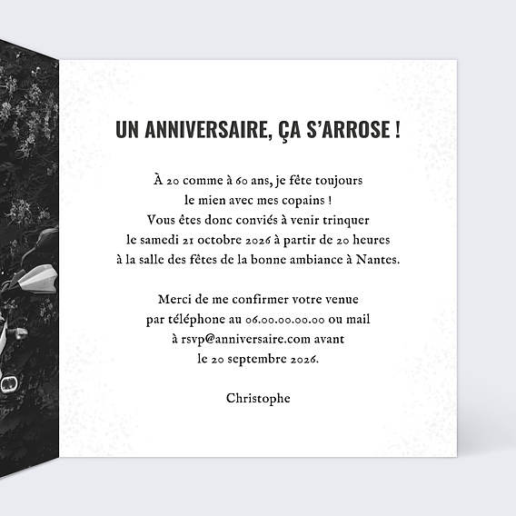 Invitation Anniversaire Adulte Moto Vintage