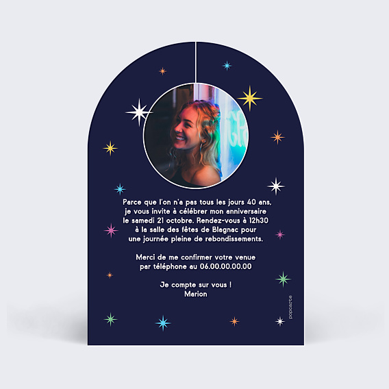 Invitation Anniversaire Adulte Fête disco